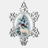 Bull Terrier Kerstmis Tin Sneeuwvlok Ornament (Rechts)