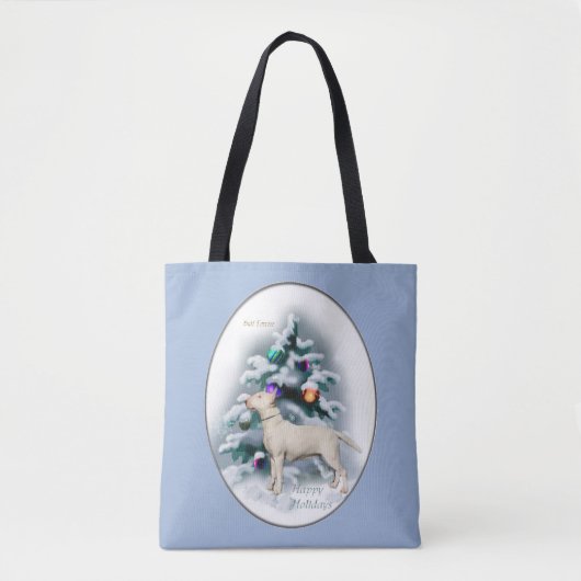 Bull Terrier Kerstmis Tote Bag (Voorkant)