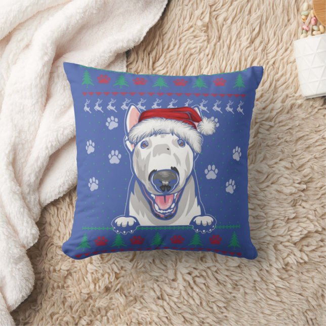 Bull Terrier Kerstmis Ugly Sweater Funny Dog Love Kussen (Deken)