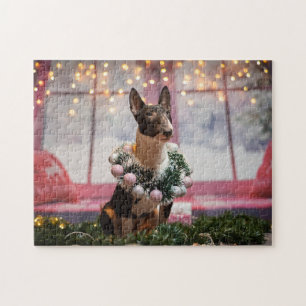 Bull Terrier-kerstscène Legpuzzel
