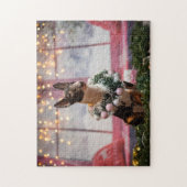 Bull Terrier-kerstscène Legpuzzel (Verticaal)