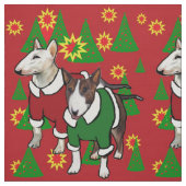 Bull Terrier-kerststof Stof (Swatch)