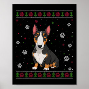 Bull Terrier Kersttrui Xmas Dierenhond Poster