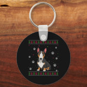 Bull Terrier Kersttrui Xmas Dierenhond Sleutelhanger (Voorkant)