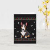 Bull Terrier Kersttrui Xmas Huisdier Hond Kaart (Gele Bloem)