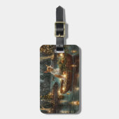 Bull Terrier Kerstvakantie Bagagelabel (Voorkant verticaal)