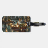 Bull Terrier Kerstvakantie Bagagelabel (Achterkant horizontaal)