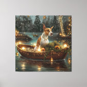 Bull Terrier Kerstvakantie Canvas Afdruk (Voorkant)