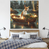 Bull Terrier Kerstvakantie Canvas Afdruk (Insitu (Slaapkamer))