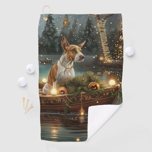 Bull Terrier Kerstvakantie Golfhanddoek (Insitu)