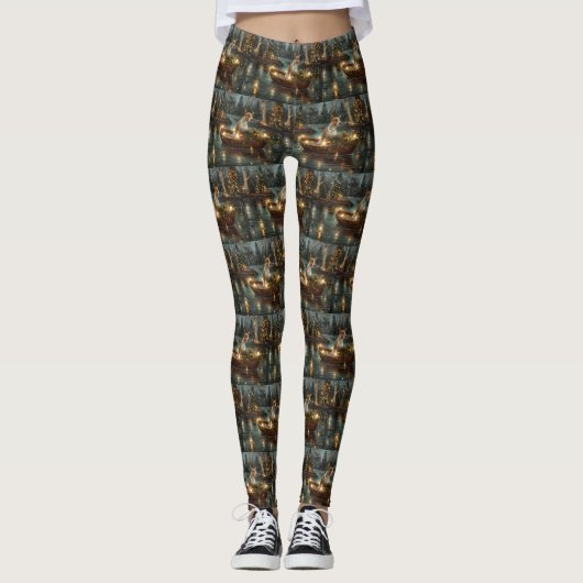 Bull Terrier Kerstvakantie Leggings (Voorkant)