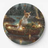 Bull Terrier Kerstvakantie Papieren Bordje (Voorkant)