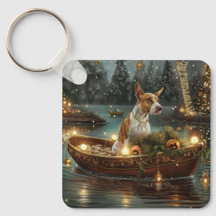Bull Terrier Kerstvakantie Sleutelhanger