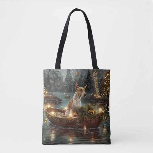 Bull Terrier Kerstvakantie Tote Bag (Voorkant)