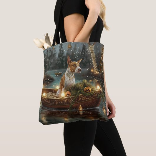 Bull Terrier Kerstvakantie Tote Bag (Dichtbij)