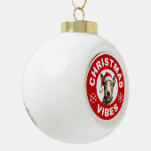 Bull Terrier Kerstvibes Keramische Bal Ornament (Links)