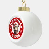 Bull Terrier Kerstvibes Keramische Bal Ornament (Rechts)
