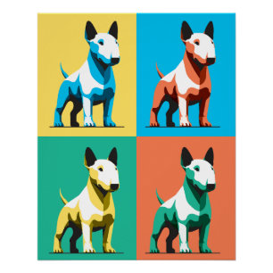 Bull Terrier kleurrijk Perfect Poster