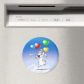 Bull Terrier Koelkast Magneet "Happy Birthday" (Insitu (Vaatwasser))