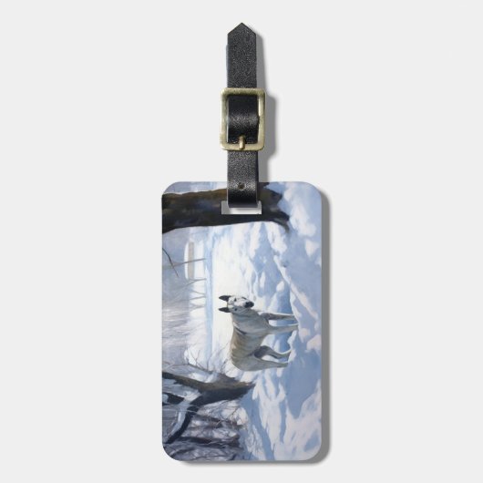 Bull Terrier Laat het sneeuwen Kerstmis Bagagelabel (Voorkant verticaal)