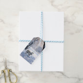 Bull Terrier Laat het sneeuwen Kerstmis Cadeaulabel (Met Touw)