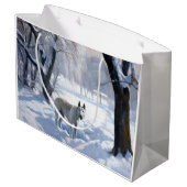 Bull Terrier Laat het sneeuwen Kerstmis Groot Cadeauzakje (Achterkant Gekanteld)