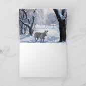 Bull Terrier Laat het sneeuwen Kerstmis Kaart (Binnen)