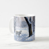 Bull Terrier Laat het sneeuwen Kerstmis Koffiemok (Voorkant links)