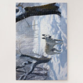 Bull Terrier Laat het sneeuwen Kerstmis Legpuzzel (Verticaal)