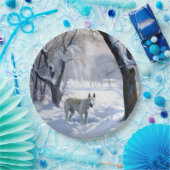 Bull Terrier Laat het sneeuwen Kerstmis Papieren Bordje (Feest)