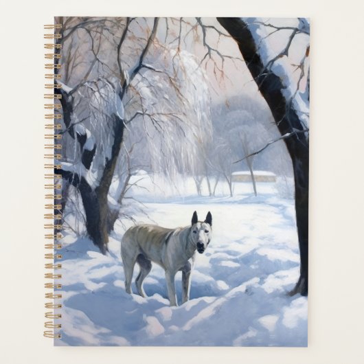 Bull Terrier Laat het sneeuwen Kerstmis Planner (Voorkant)