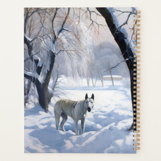 Bull Terrier Laat het sneeuwen Kerstmis Planner (Achterkant)