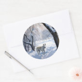 Bull Terrier Laat het sneeuwen Kerstmis Ronde Sticker (Envelop)