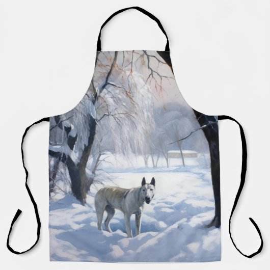 Bull Terrier Laat het sneeuwen Kerstmis Schort (Voorkant)