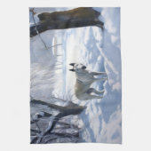 Bull Terrier Laat het sneeuwen Kerstmis Theedoek (Verticaal)