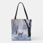 Bull Terrier Laat het sneeuwen Kerstmis Tote Bag (Achterkant)