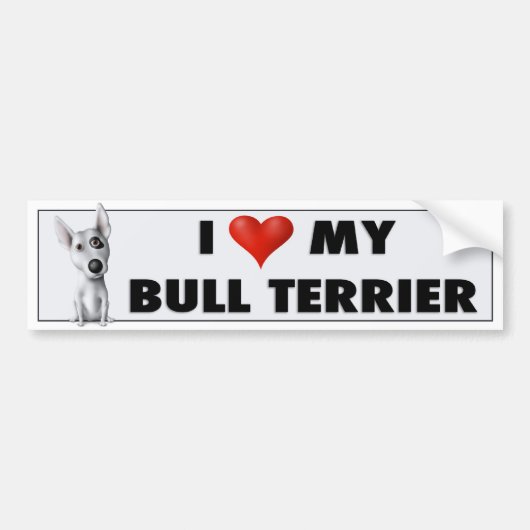 Bull Terrier Love Sticker BULLT1 (Voorkant)