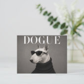 Bull Terrier Luxe Mode Editorial Briefkaart (Staand voorkant)