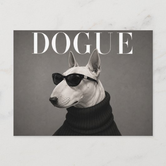 Bull Terrier Luxe Mode Editorial Briefkaart (Voorkant)
