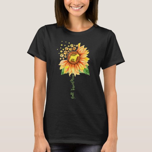Bull Terrier Ma Sunflower voor Bull Terrier T-shirt (Voorkant)