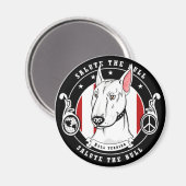 Bull Terrier Magnet Rond (Voorkant / Achterkant)