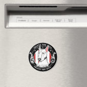 Bull Terrier Magnet Rond (Insitu (Vaatwasser))