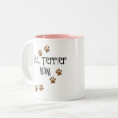 Bull Terrier Mam Tweekleurige Koffiemok (Voorkant links)