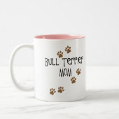 Bull Terrier Mam Tweekleurige Koffiemok (Links)