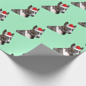 Bull Terrier met een kersthat Cadeaupapier (Hoek)