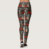 Bull Terrier Met Hartrozen Valentijnsdag Leggings (Achterkant)