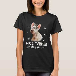 Bull Terrier Moeder Mam Luipaard Print Hond Moeder T-shirt