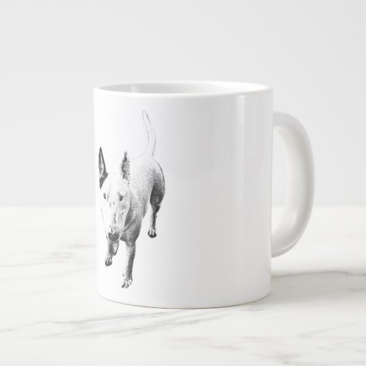 Bull Terrier Mug – Soulful Grit, Front and Center Grote Koffiekop (Voorkant rechts)