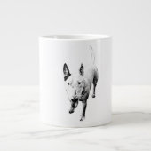 Bull Terrier Mug – Soulful Grit, Front and Center Grote Koffiekop (Voorkant)