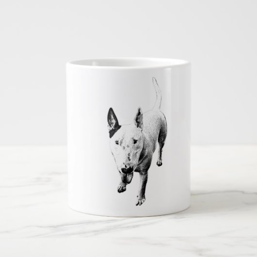 Bull Terrier Mug – Soulful Grit, Front and Center Grote Koffiekop (Voorkant)